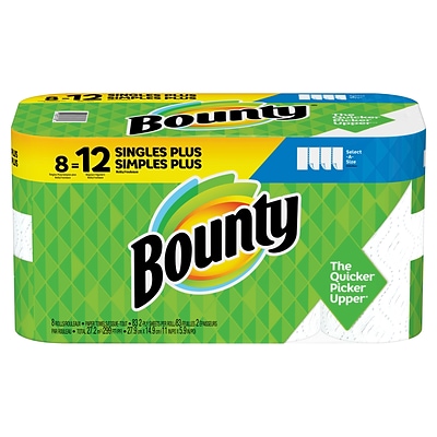 Bounty Select-A-Size Kitchen Roll Paper Towels, 2-Ply, 74 Sheets/Roll, 8 Rolls/Pack (74728)