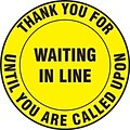 Accuform Slip-Gard™ Floor Decal, Thank You for Waiting In Line Until You Are Called, Vinyl, 17, Yellow (MFS343)