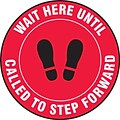 Accuform Slip-Gard™ Floor Decal, Wait Here Until Called to Step Forward, Vinyl, 17, Red (MFS344)