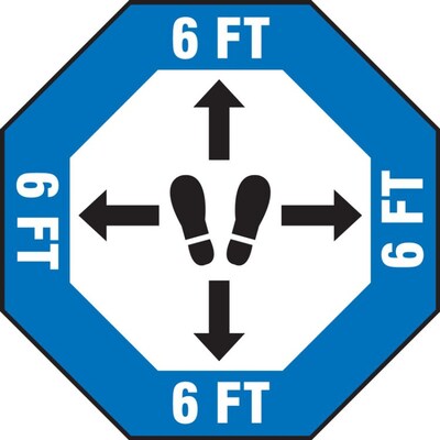 Accuform Slip-Gard™ Floor Decal, 6 FT, Vinyl, 12, Blue (MFS346)