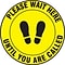 Accuform Slip-Gard™ Floor Decal, Please Wait Here Until You Are Called, Vinyl, 12, Yellow (MFS338