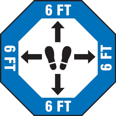 Accuform Slip-Gard™ Floor Decal, 6 FT, Vinyl, 17, Blue (MFS348)