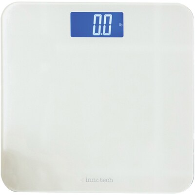 Innotech ID767-001-WHITE Digital Bathroom Scale, White, 397 lb. Capacity