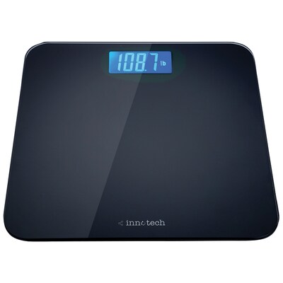 Innotech ID767-002-BLACK Digital Bathroom Scale, Black, 397 lb. Capacity