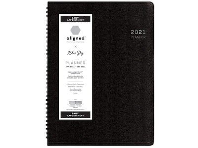2021 Blue Sky 8 x 11 Appointment Book, Aligned, Black (123844)