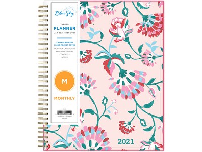 2021 Blue Sky 8 x 10 Planner, Breast Cancer Awareness, Garden Flower (101621-21)
