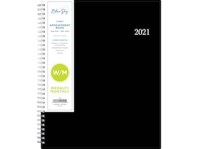 2021 Blue Sky 8.5 x 11 Appointment Book, Black (111289-21)