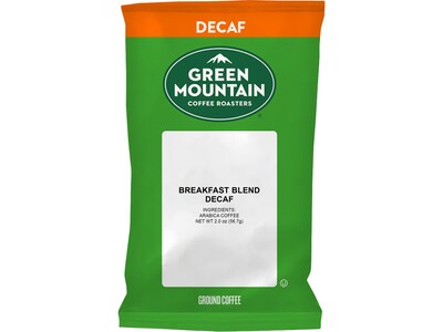 Green Mountain Breakfast Blend Decaf Ground Coffee, Light Roast, 2 Oz., 18/Box (386613)
