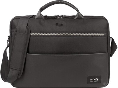 Solo Gramercy Laptop Briefcase, Black Polyester (EXE360-4)
