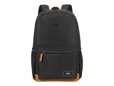 Solo Downtown Laptop Backpack, Black/Tan Polyester (UBN702-4/1)