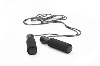 Mind Reader Black Adjustable Jump Rope with 5.25 Memory Foam Ergonomic Handles (JROPE2-BLK)