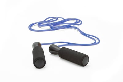 Mind Reader Blue Adjustable Jump Rope with 5.25 Memory Foam Ergonomic Handles (JROPE2-BLU)