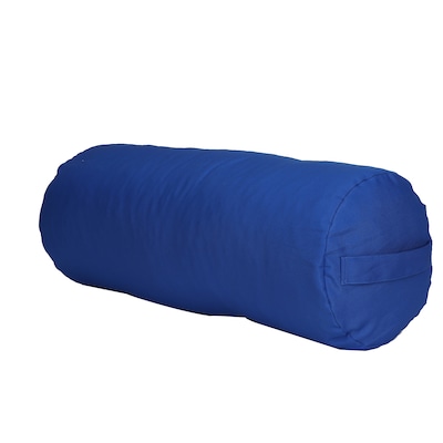Mind Reader Yoga Bolster Restorative Cushion, Cotton, Machine Washable Cover, Blue (YOGCYL-BLU)