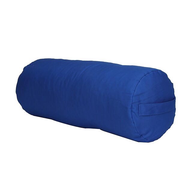 Mind Reader Yoga Bolster Restorative Cushion, Cotton, Machine Washable Cover, Blue (YOGCYL-BLU)