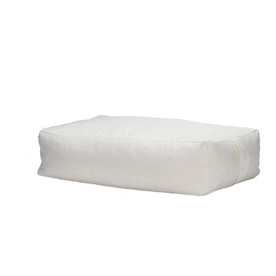 Mind Reader Yoga Bolster Restorative Cushion, Cotton, Machine Washable Cover, Square, White (YOGSQ-WHT)