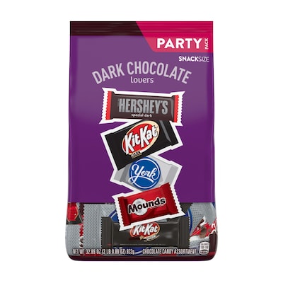 Hersheys Dark Chocolate Lovers Snack Size Variety Candy Bars, 32.89 oz. (HEC99995)