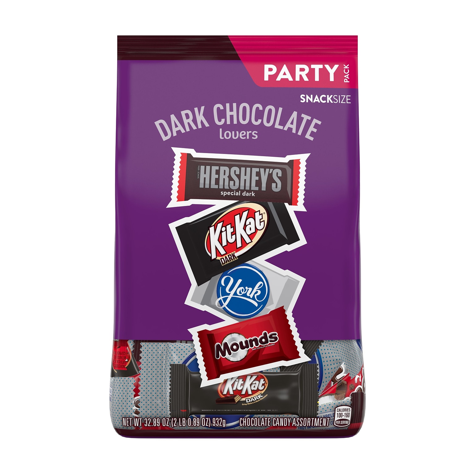 Hersheys Dark Chocolate Lovers Snack Size Variety Candy Bars, 32.89 oz. (HEC99995)