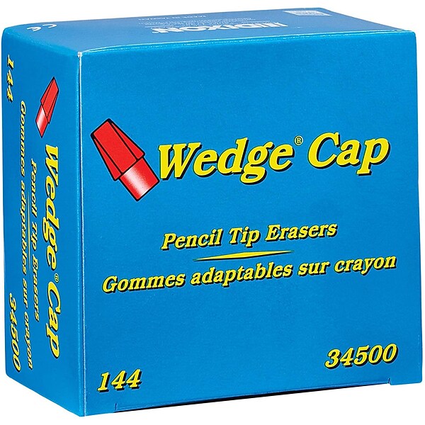 Dixon Wedge Cap Erasers, Pink, 144/Box (34500)