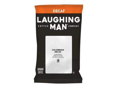 Laughing Man Colombian Decaf Ground Coffee, Medium Dark Roast, 2 Oz., 18/Box (386644)