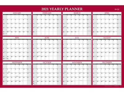 2021 Blue Sky 32 x 48 Wall Calendar, Jumbo, White/Red (100034-21)