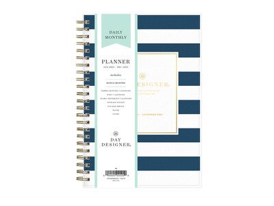 2021 Blue Sky 5 x 8 Planner, Day Designer, Navy Stripe (103623-21)