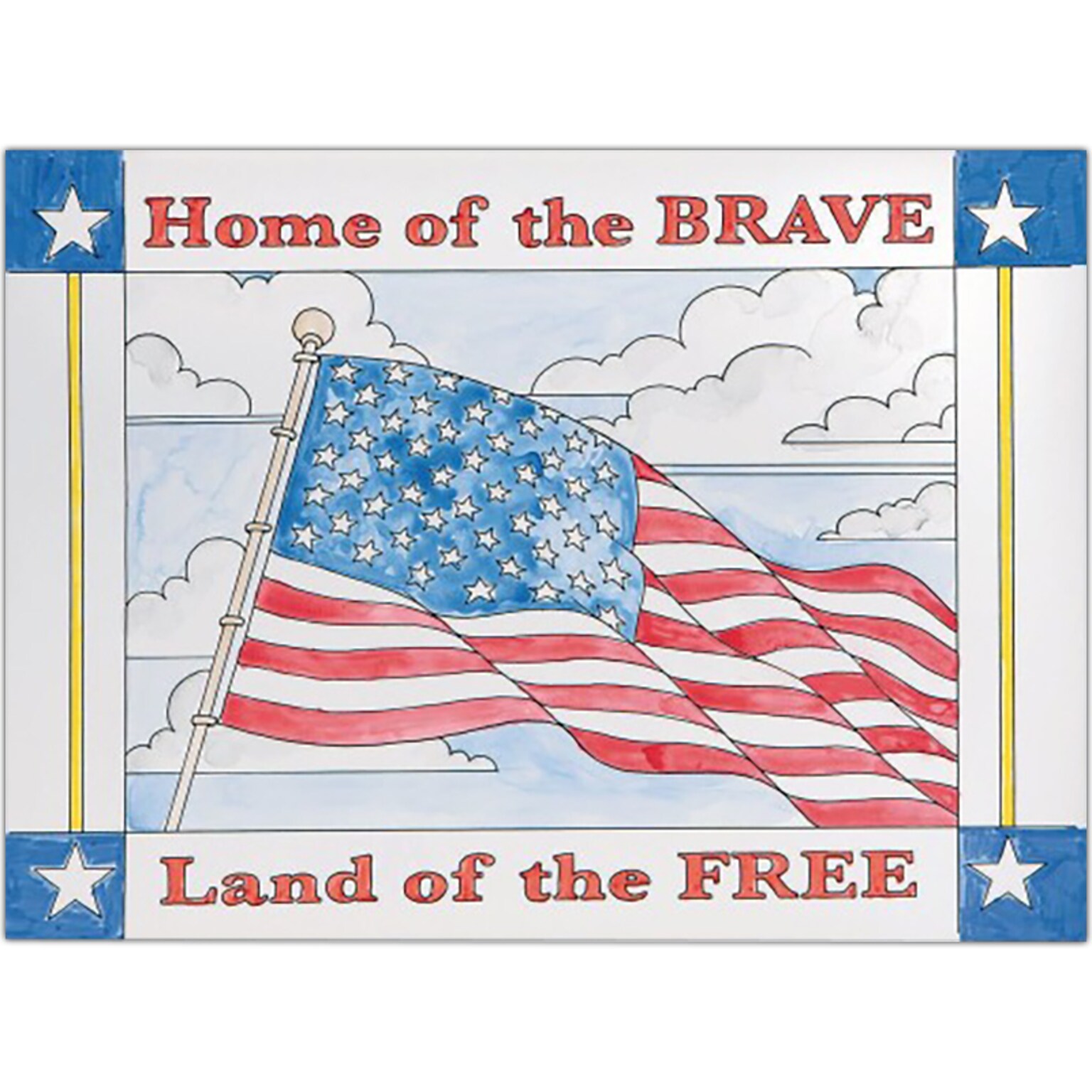 S&S Home of the Brave Painting, Multicolor, 24/Pack (GP3310)