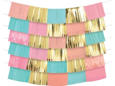 Amscan Party Fringe Banner, Pastel/Gold, 9/Pack (242200.90)