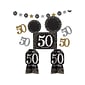 Amscan Sparkling Celebration 50th Birthday Room Decorating Kit, Black/Silver/Gold (241287)