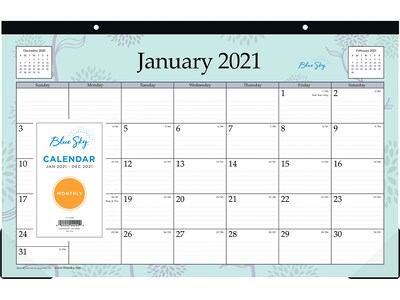 2021 Blue Sky 11 x 17 Desk Pad Calendar, Rue Du Flore, Multicolor (101610-21)