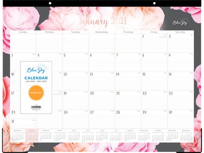 2021 Blue Sky 17 x 22 Desk Pad Calendar, Joselyn, Multicolor (102714-21)