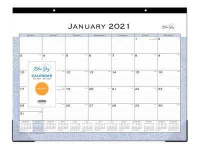 2021 Blue Sky 17 x 22 Desk Pad Calendar, Passages, Multicolor (110397-21)