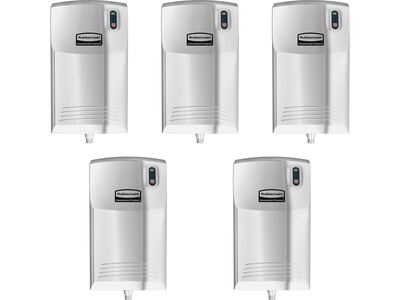 Rubbermaid AutoClean Plastic LED Dispenser Kit, Chrome, 5/Set (FG500409)