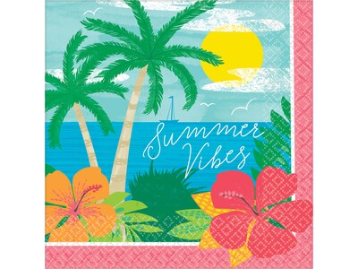 Amscan Summer Vibes Party Lunch Napkins, Multicolor, 125/Pack (711963)
