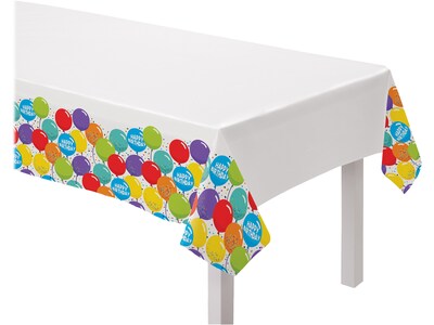 Amscan Balloon Birthday Celebration Tablecover, Multicolor (572494)