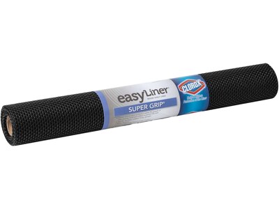 Duck Super Grip EasyLiner with Clorox Plastic Shelf Liner, 20, Black (284150)