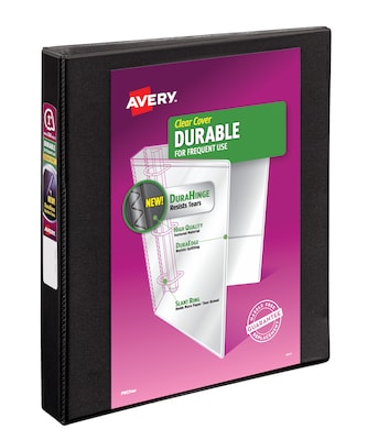 Avery Durable Standard 1 3-Ring View Binder, Black (17011)