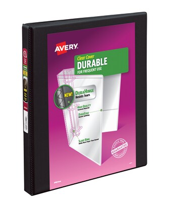 Avery Durable Standard 1/2 3-Ring View Binder, Black (17001)