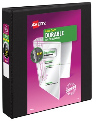 Avery Durable Standard 1 1/2 3-Ring View Binder, Black (17021)