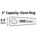 Avery Durable 3 3-Ring View Binders, Slant Ring, White (17042)