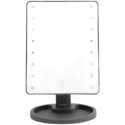 Vivitar 16-LED Lighted Vanity Mirror in Black, Plastic (MR-1100B)