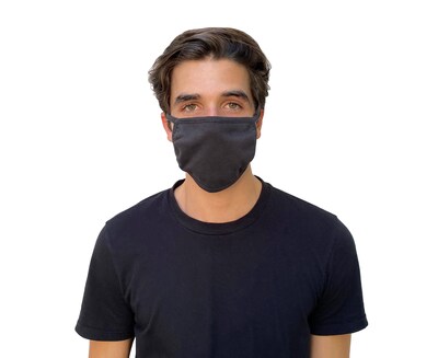 ATA Reusable Cloth Face Masks for Adults, 3-Ply, Cotton, Black, 10 Masks/Pack (MK100SS-2)