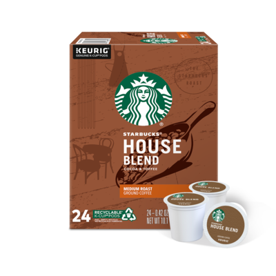 Starbucks House Blend Coffee, Keurig® K-Cup® Pods, Medium Roast, 24/Box (736087)