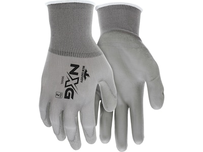 MCR Safety Memphis NXG Nylon Polyurethane-Coated Gloves, Small, Gray, Dozen (9666S)