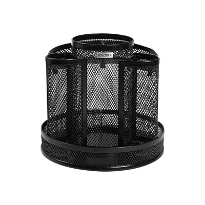 Rolodex 8-Compartment Wire Mesh Rotating Organizer, Black (1773083)