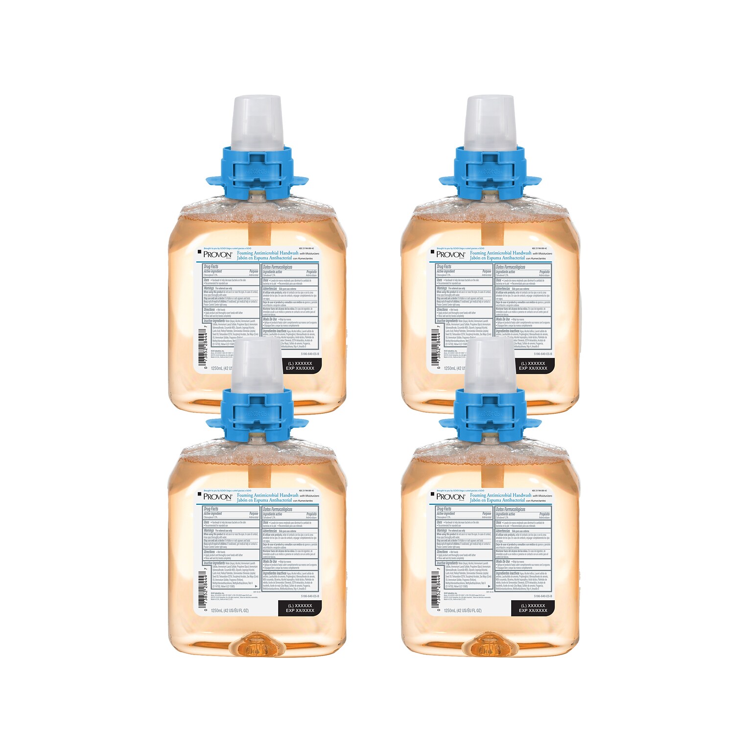 PROVON Foaming Hand Soap Refill for FMX12 Dispenser, Clean Scent, 1250 ml., 4/Carton (5186-04)