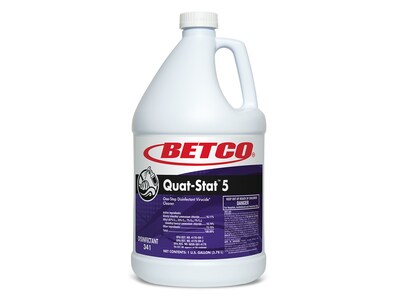 Betco Quat-Stat 5 Disinfectant Liquid Bottle, Lavender, 128 oz., 4/Carton (34104-00)
