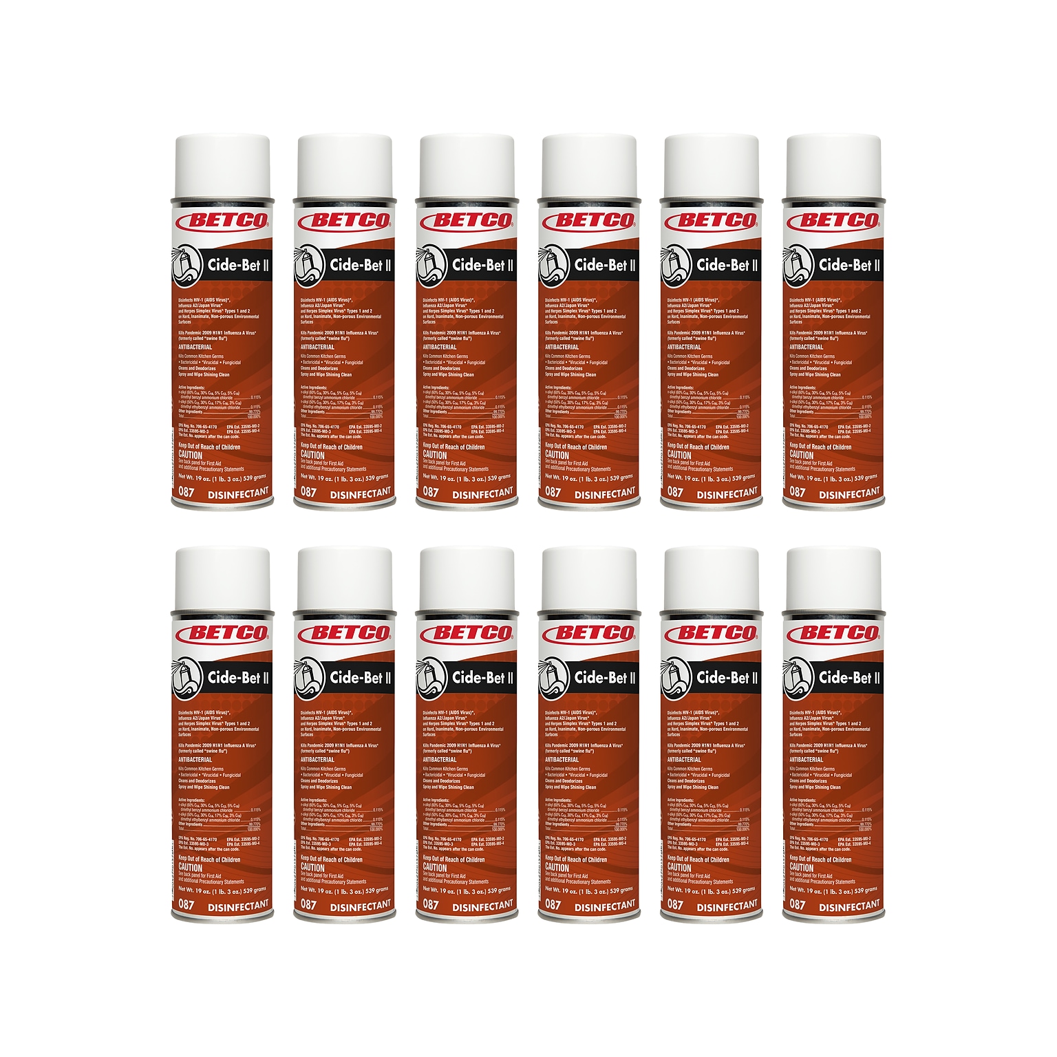 Betco Cide-Bet II Disinfectant Foam Aerosol Can, Floral, 19 oz., 12/Carton (08723-00)