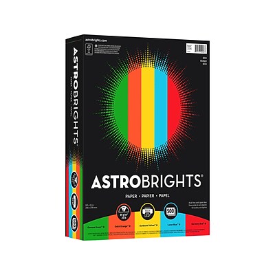 Astrobrights Eco Colored Paper, 24 lbs., 8.5 x 11, Assorted Colors, 500 Sheets/Pack (22226)
