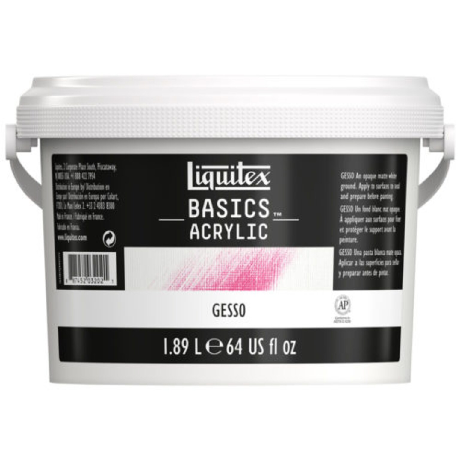 Liquitex Basics Gesso Acrylic Paint, 64 oz., Matte White (104084)