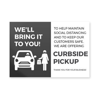 Deluxe Curbside Pick Up Poster, 11 x 17, Black, 6/Pack (CPPOST1117)